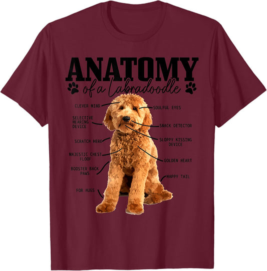 Labradoodle Anatomy Funny Cute Doodle Dog Mom T-Shirt - T-Shirt | Maroon