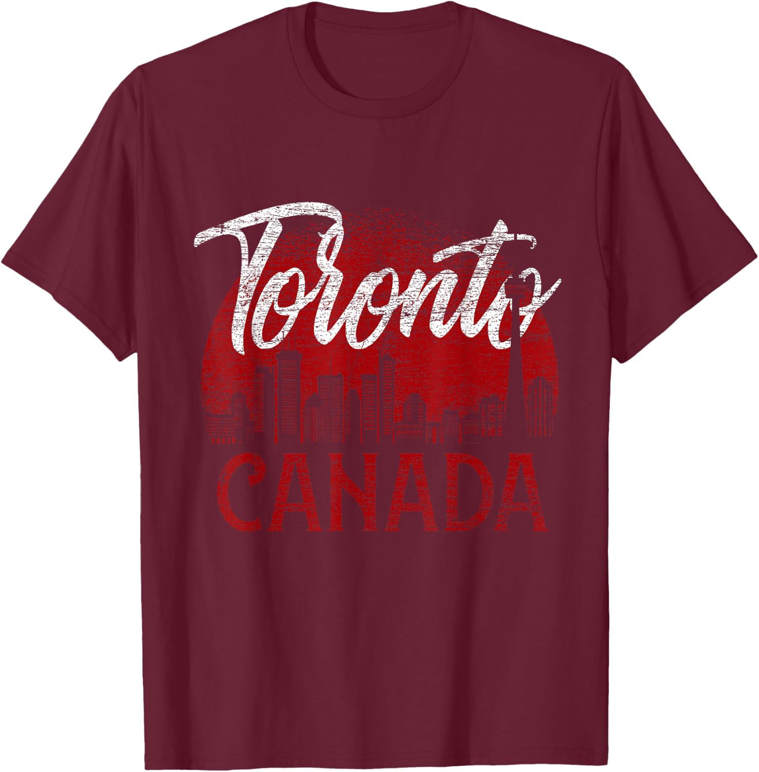 Toronto North America Canadian Flag Canada T-Shirt - T-Shirt | Maroon