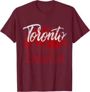 Toronto North America Canadian Flag Canada T-Shirt - T-Shirt | Maroon