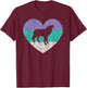 Wolf Gift Shirt & Girls | Retro Cute Wolf T-Shirt - T-Shirt | Maroon