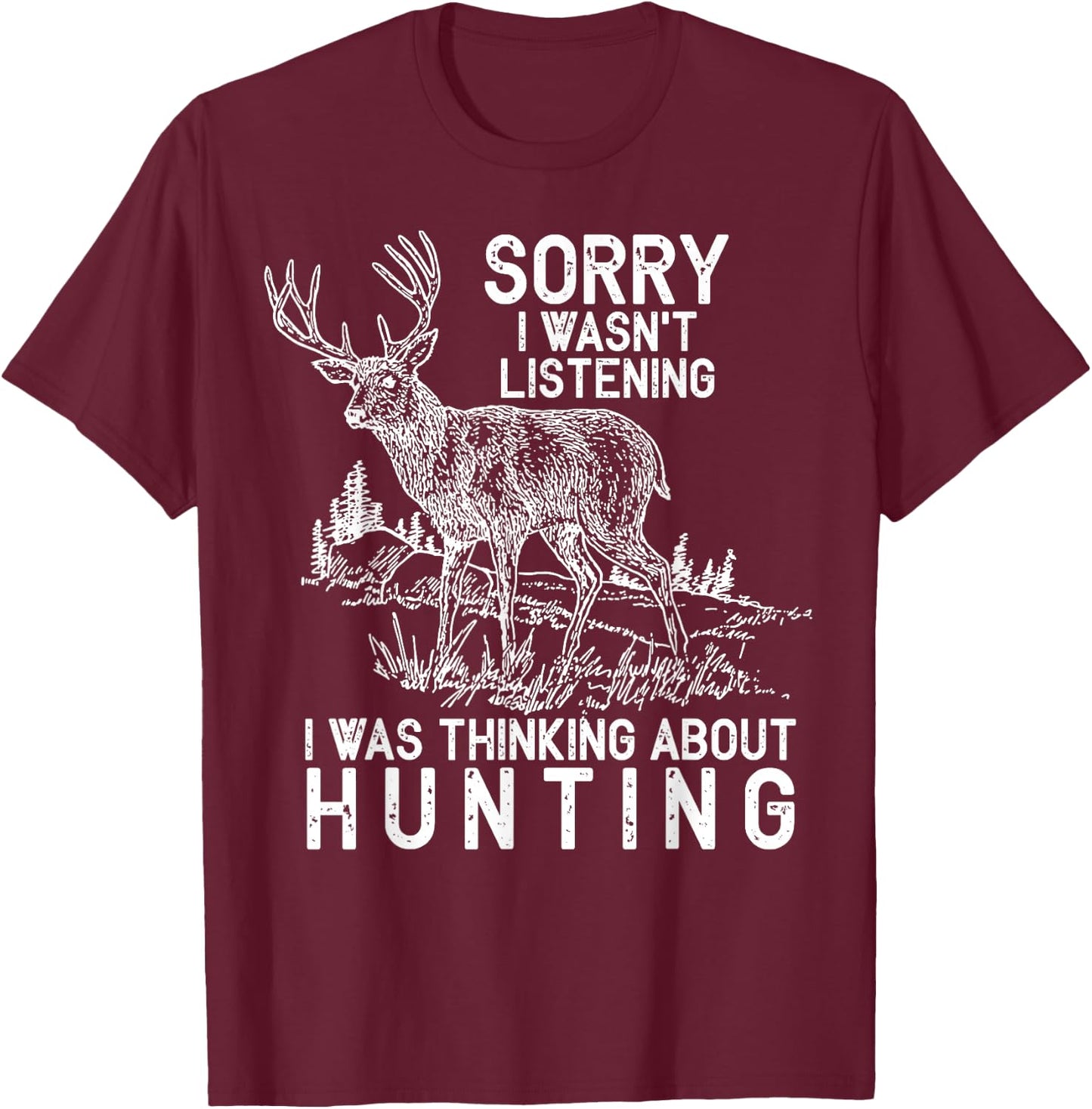 Funny Hunting - Deer Hunter Shirt Gift T-Shirt - T-Shirt | Maroon