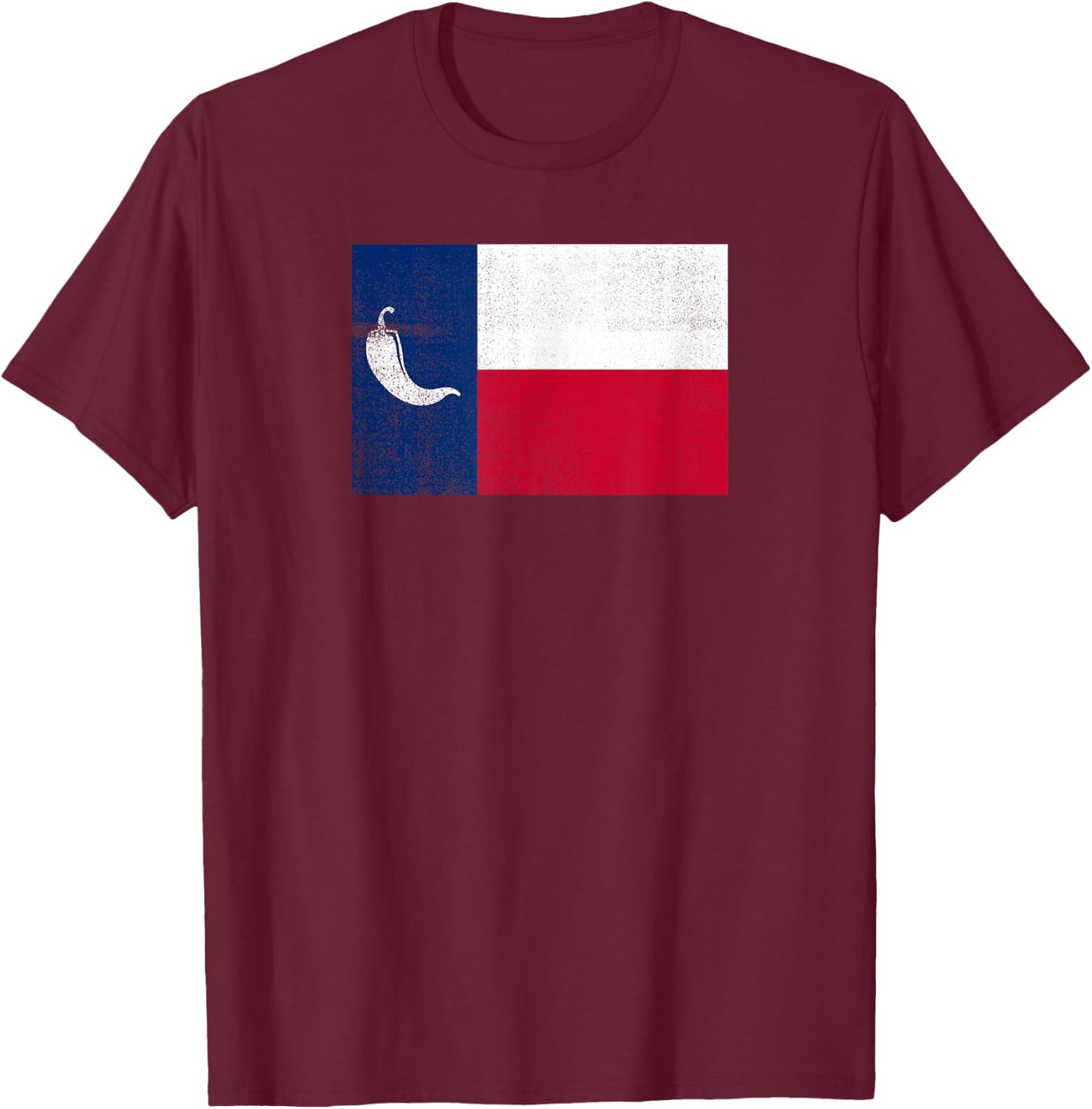 Spicy Texas Flag Funny Chili Cook Off T-Shirt - T-Shirt | Maroon