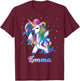 EMMA Name Personalized Custom Rainbow Unicorn Dabbing T-Shirt - T-Shirt | Maroon
