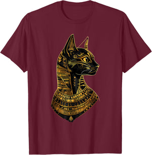 Ancient Egypt Cat Bastet Egyptian God Egyptology Tutankhamun T-Shirt - T-Shirt | Maroon