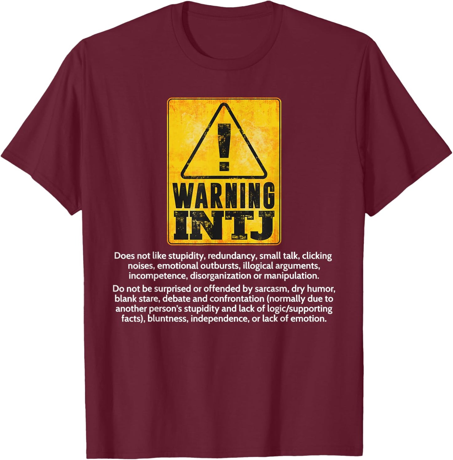 INTJ Personality Type Introvert Thinker Men Women Architect T-Shirt - T-Shirt | Maroon
