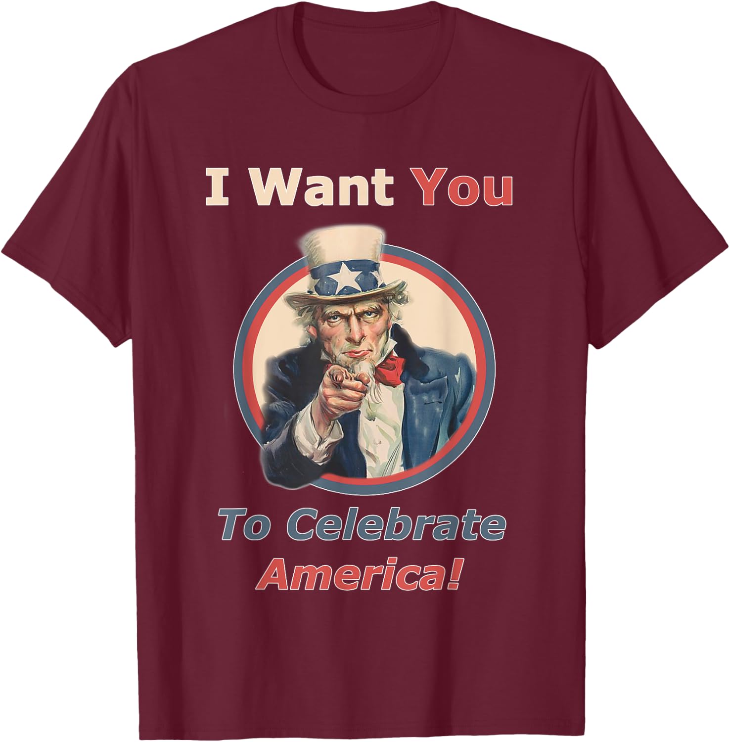 July 4th Uncle Sam Wants You Celebrate America Gear Kids Men T-Shirt - T-Shirt | Maroon