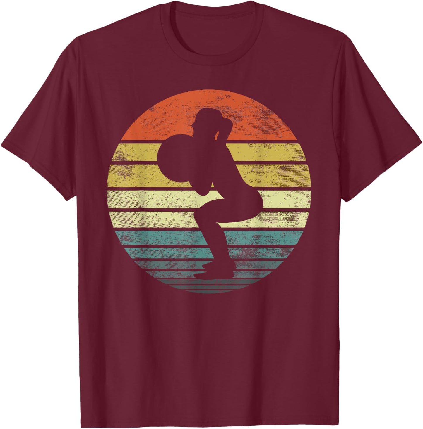 Powerlifting Gifts Weightlifting Retro Vintage Fitness Gym T-Shirt - T-Shirt | Maroon