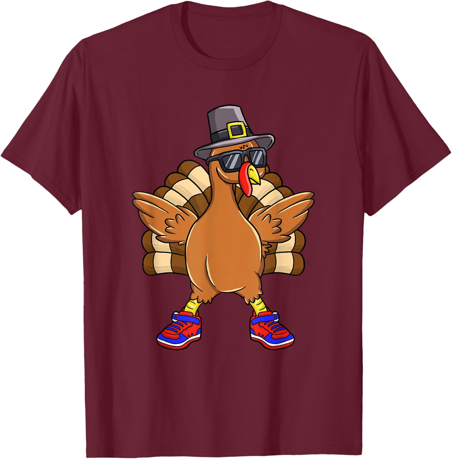 Turkey Trot Thanksgiving Day 5K Run T-Shirt - T-Shirt | Maroon