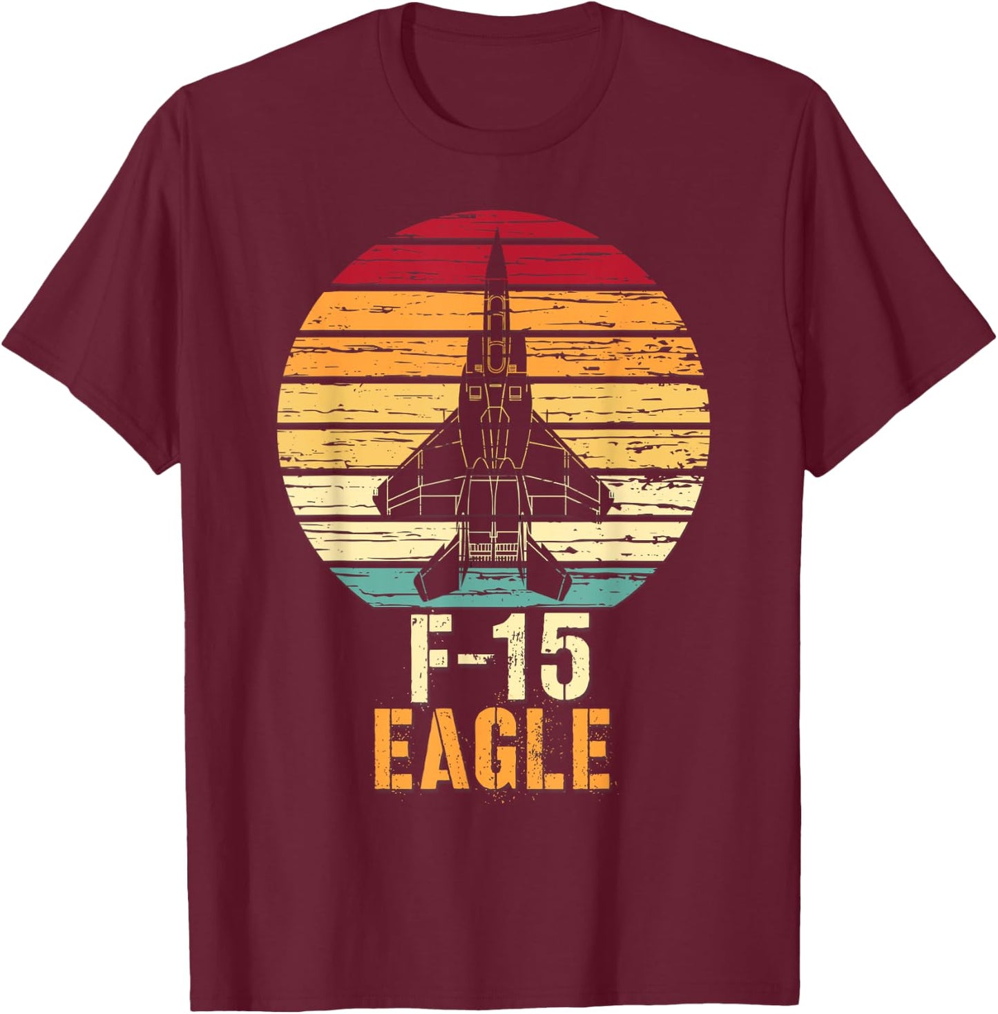 Vintage F-15 Eagle Fighter Jet Aviation Shirt T-Shirt - T-Shirt | Maroon