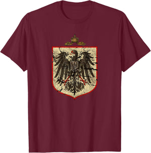 ArtisticFlags German Imperial Eagle Distressed Modern Black Short Sleeve Women's Small T-Shirt - T-Shirt | Maroon