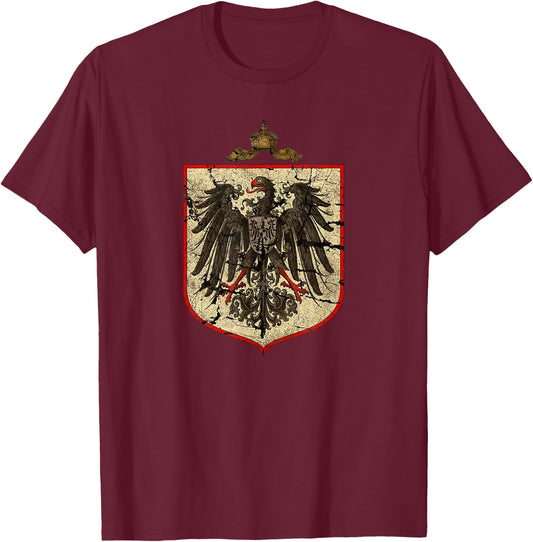 ArtisticFlags German Imperial Eagle Distressed Modern Black Short Sleeve Women's Small T-Shirt - T-Shirt | Maroon