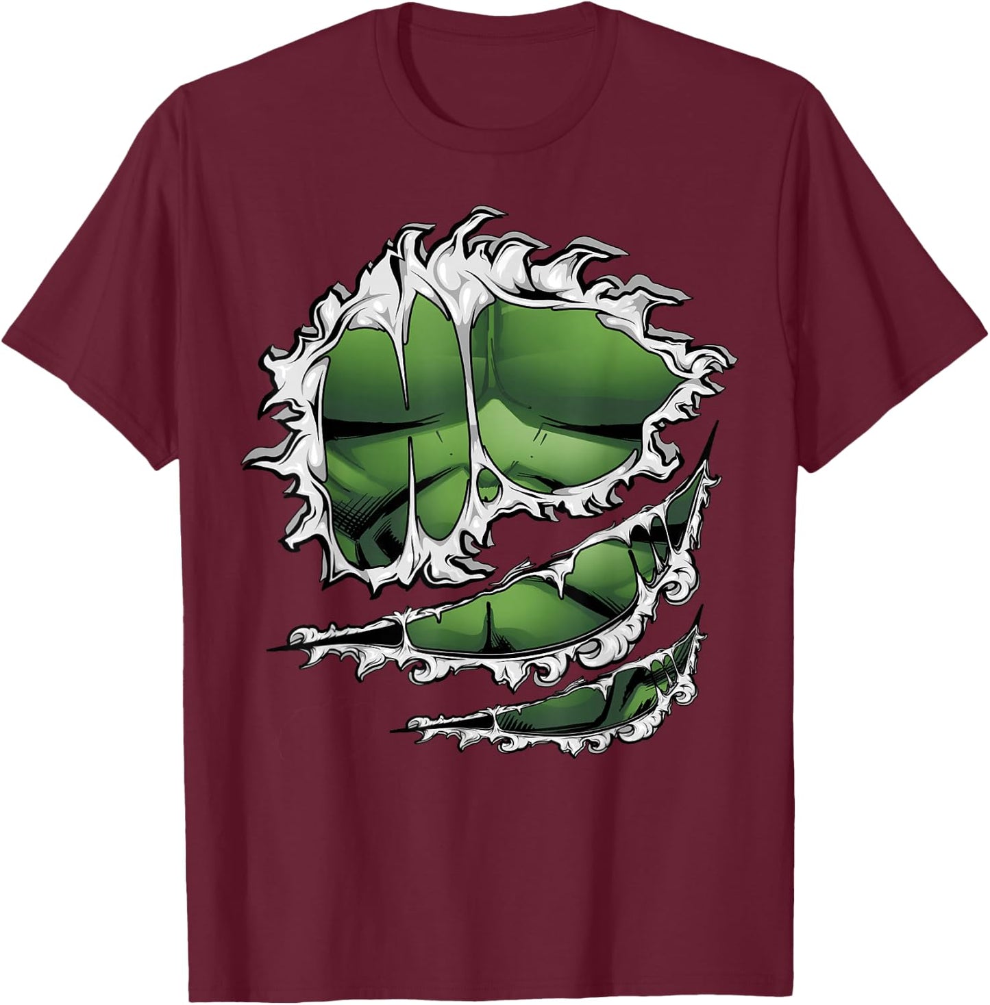 Marvel Avengers Hulk Ripped Costume Small T-Shirt - T-Shirt | Maroon
