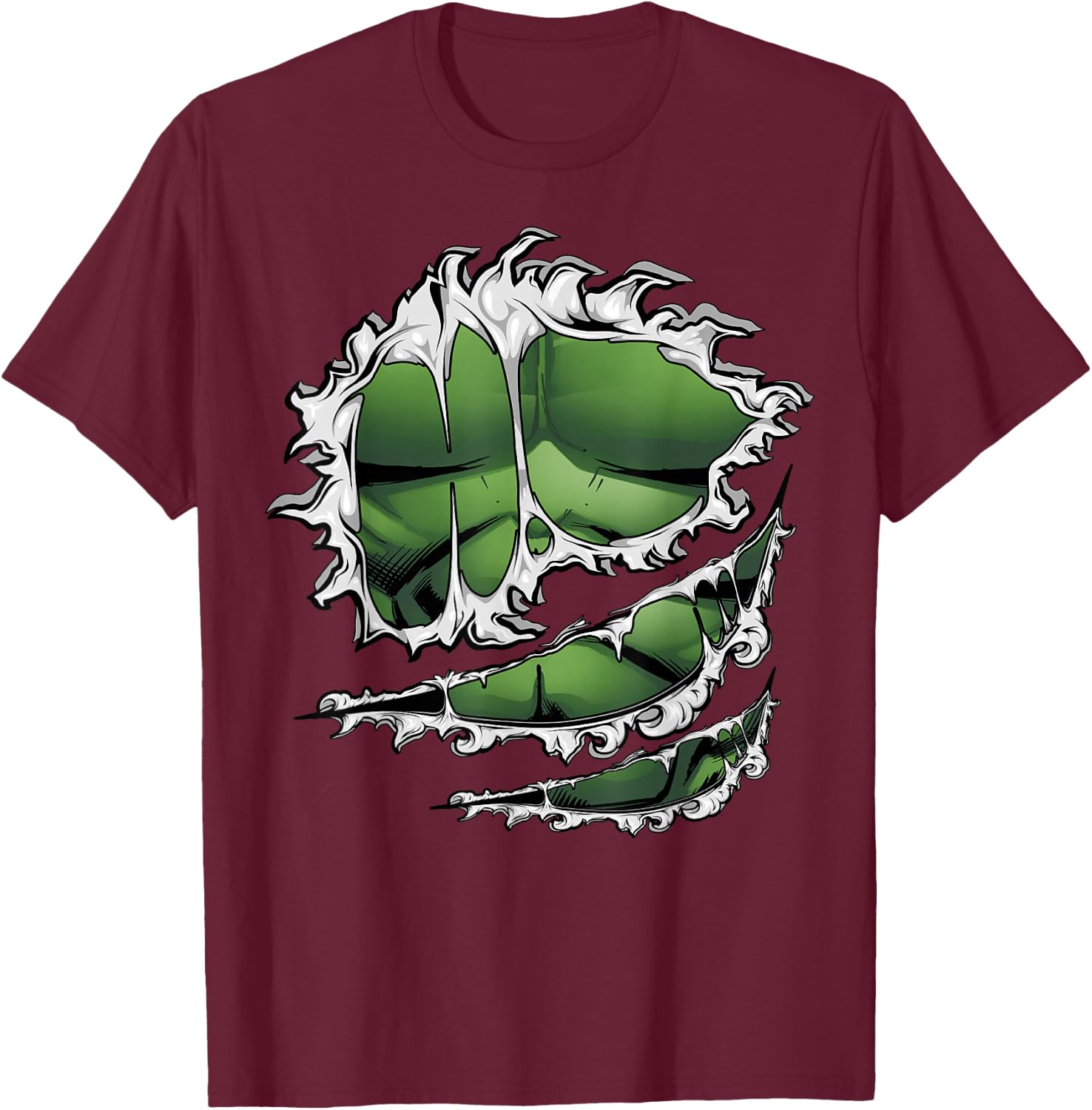 Marvel Avengers Hulk Ripped Costume Small T-Shirt - T-Shirt | Maroon