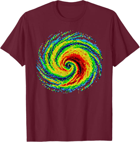 Weather Radar Image Clouds Meteorologist Storm Chaser T-Shirt - T-Shirt | Maroon