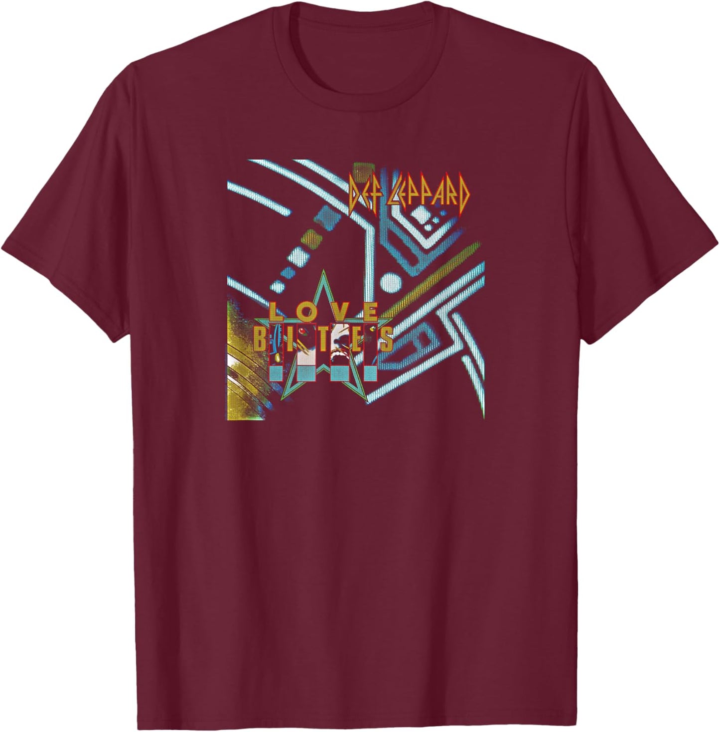 Def Leppard - Love Bites T-Shirt - T-Shirt | Maroon