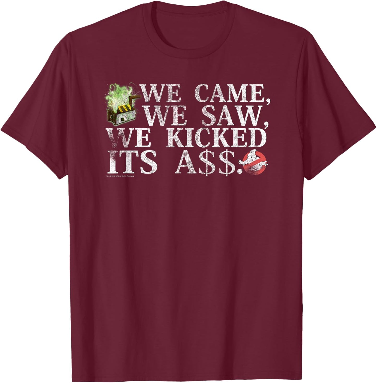 Ghostbusters We Came We Saw We Kicked Ass Funny Movie T-Shirt - T-Shirt | Maroon