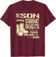 My Son Wears Combat Boots - Proud Military Dad Shirt Gifts T-Shirt - T-Shirt | Maroon