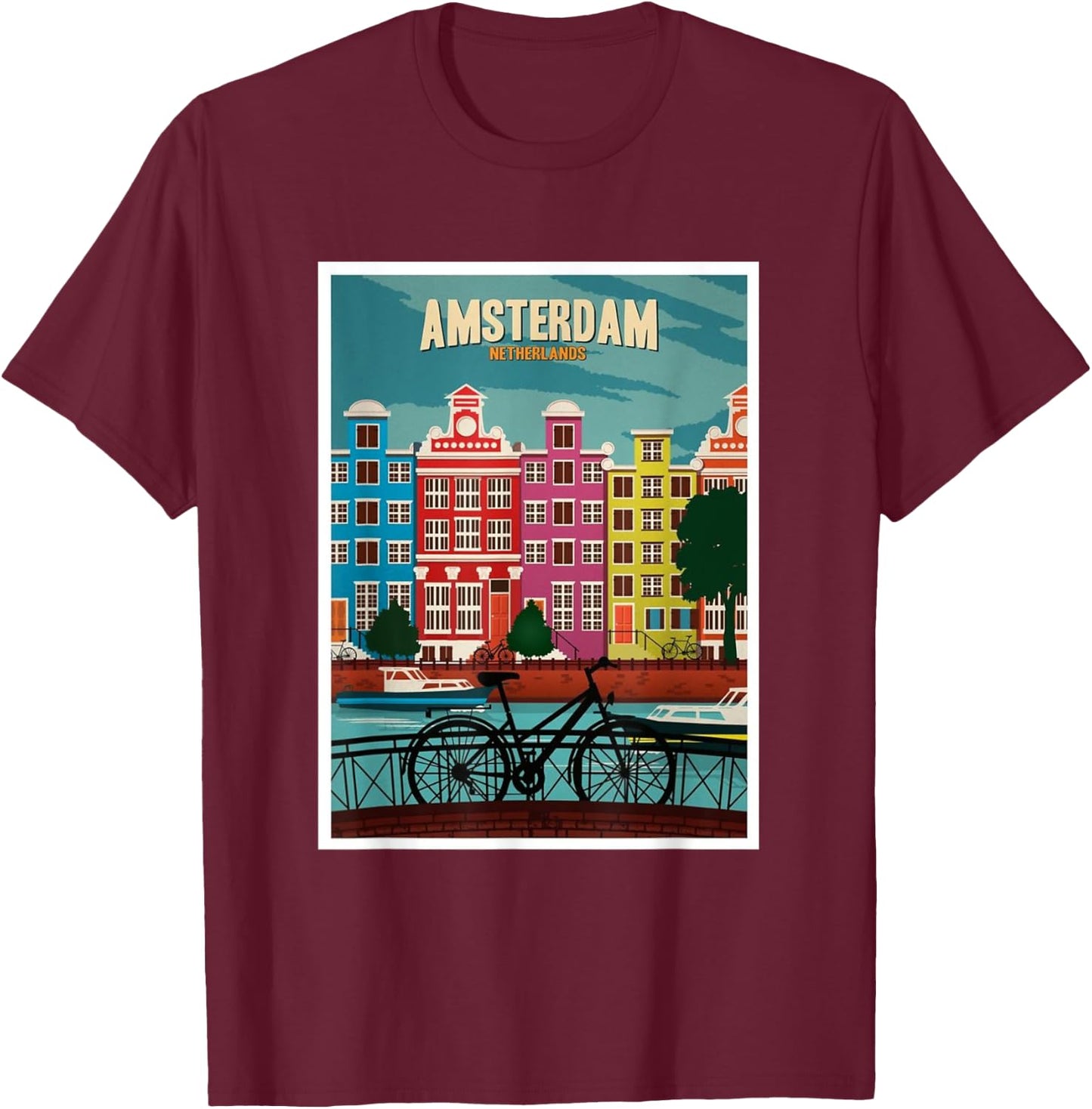 Amsterdam T-Shirt - T-Shirt | Maroon