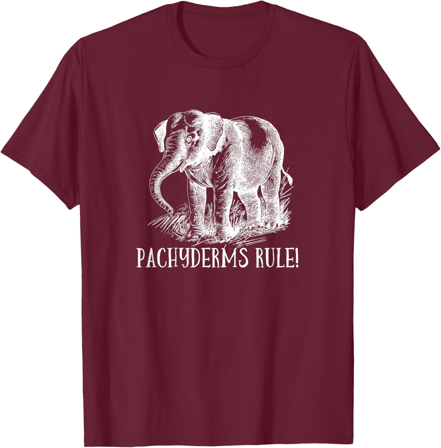 Pachyderms Rule for Elephant Lovers T-Shirt - T-Shirt | Maroon