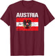 Austrian Flag Austria Vienna Land der Berge Eagle T Shirt T-Shirt - T-Shirt | Maroon