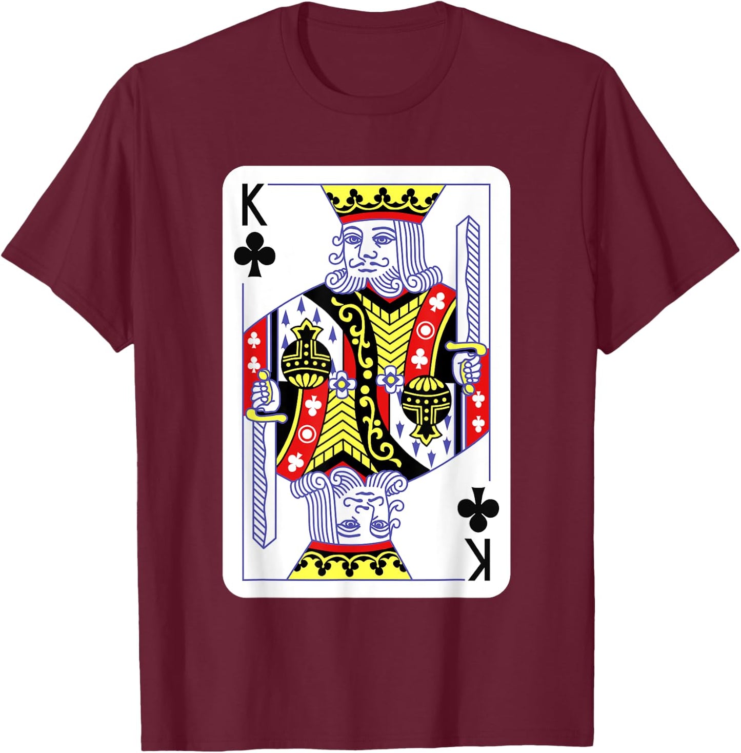 King Of Clubs Playing Cards Halloween Costume Deck Of Cards T-Shirt - T-Shirt | Maroon