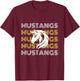 Mustangs Pride School Sports Team T-Shirt - T-Shirt | Maroon
