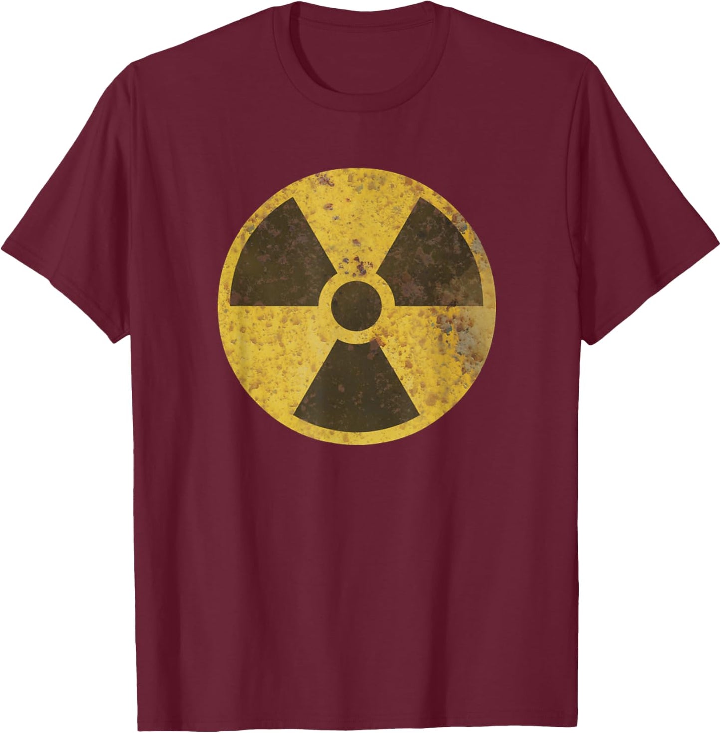 Biohazard Radioactive Symbol Old Vintage Rusted Sign T-Shirt - T-Shirt | Maroon