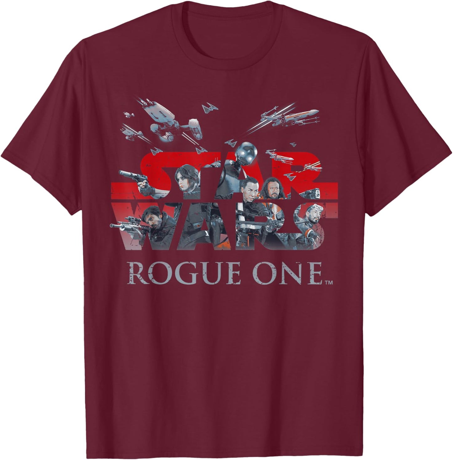 Star Wars Rogue One Rebellion Logo Graphic T-Shirt - T-Shirt | Maroon