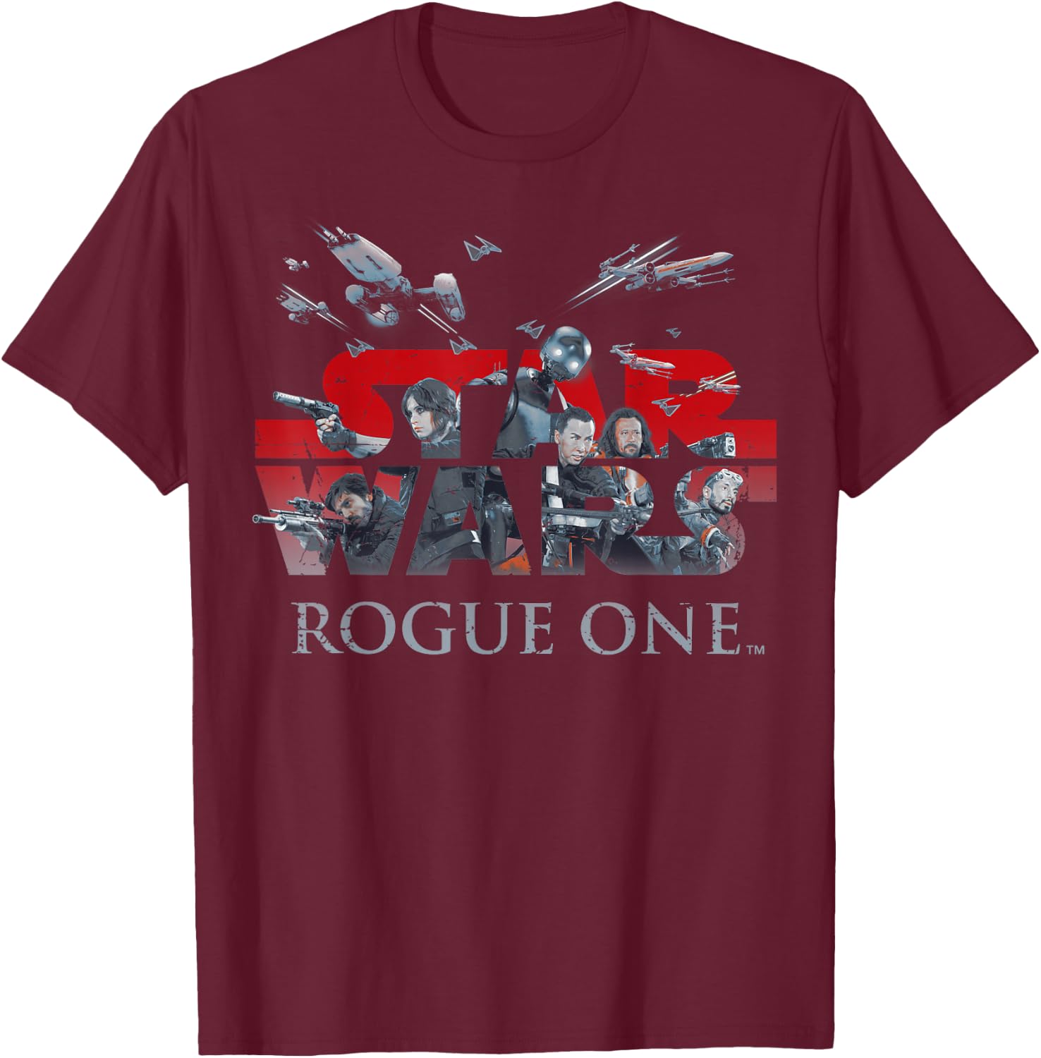 Star Wars Rogue One Rebellion Logo Graphic T-Shirt - T-Shirt | Maroon