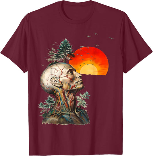 Funny Hangover Hangover Human Tree Graphic Hangover T-Shirt - T-Shirt | Maroon