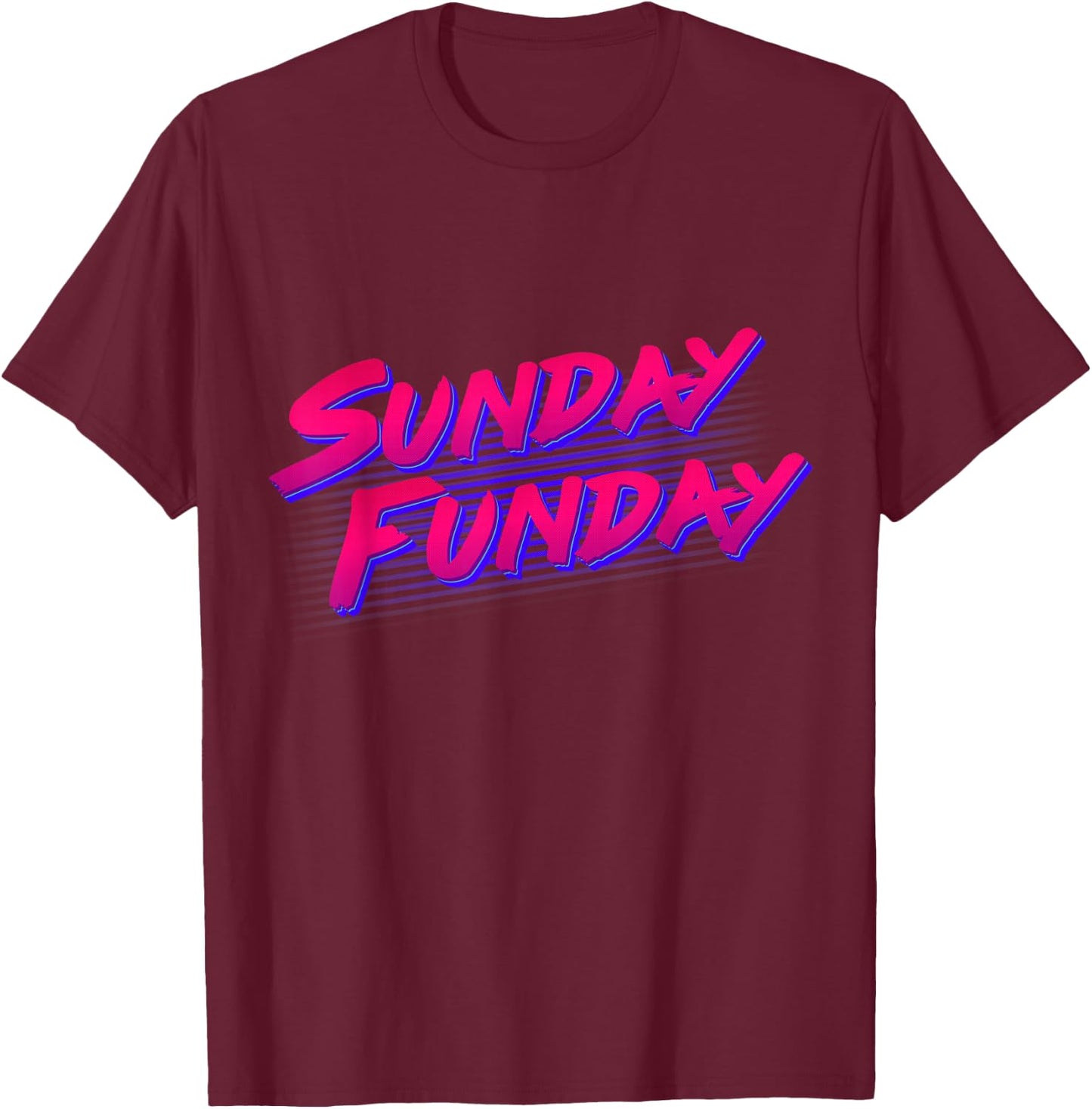 Retro Sunday Funday T-Shirt - T-Shirt | Maroon