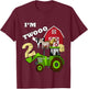 Cute & Sassy Custom Gifts Birthday 2 Im Twooo Tractor Farm Theme Gift T-Shirt - T-Shirt | Maroon