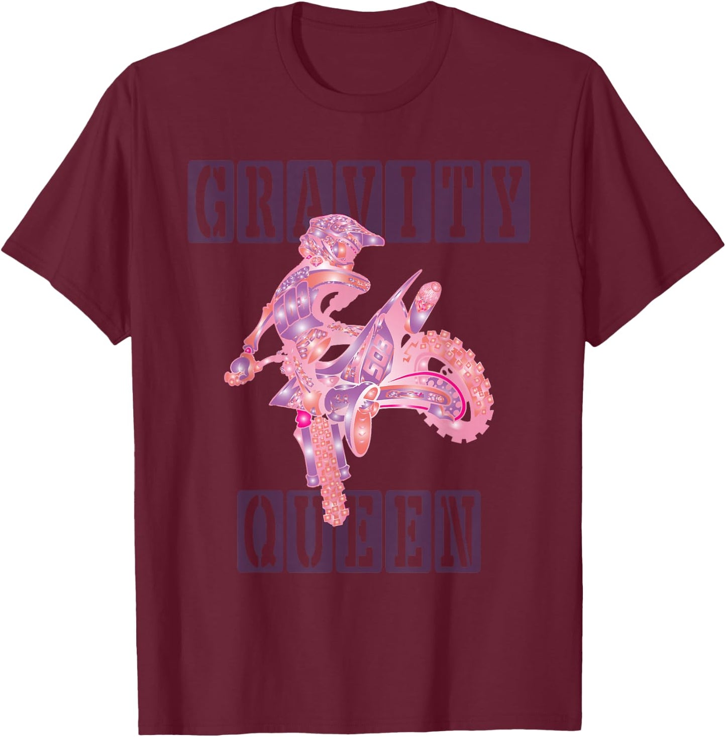 Dirt Bike Rider | Gravity Check | Motocross | Gravity Queen T-Shirt - T-Shirt | Maroon