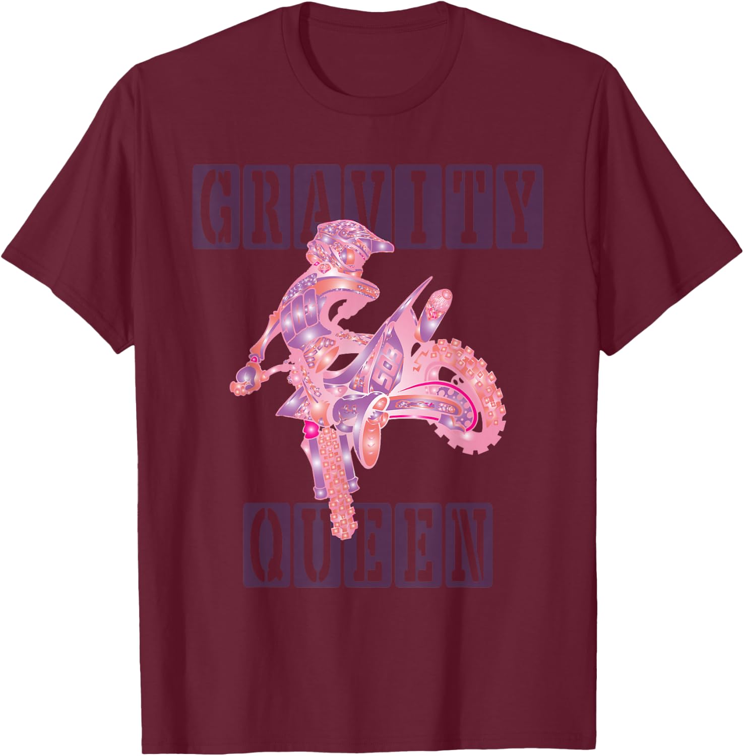Dirt Bike Rider | Gravity Check | Motocross | Gravity Queen T-Shirt - T-Shirt | Maroon