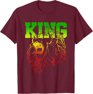 Lion Of Judah - King Reggae Music Rasta Shirt Gift T-Shirt - T-Shirt | Maroon