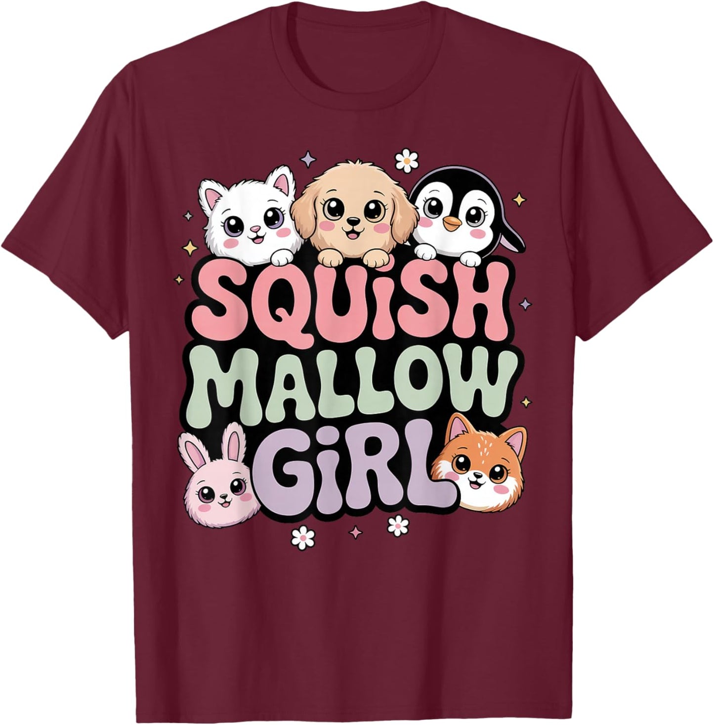 Squish Girl Slime Squish Squad Cute Squishies T-Shirt - T-Shirt | Maroon