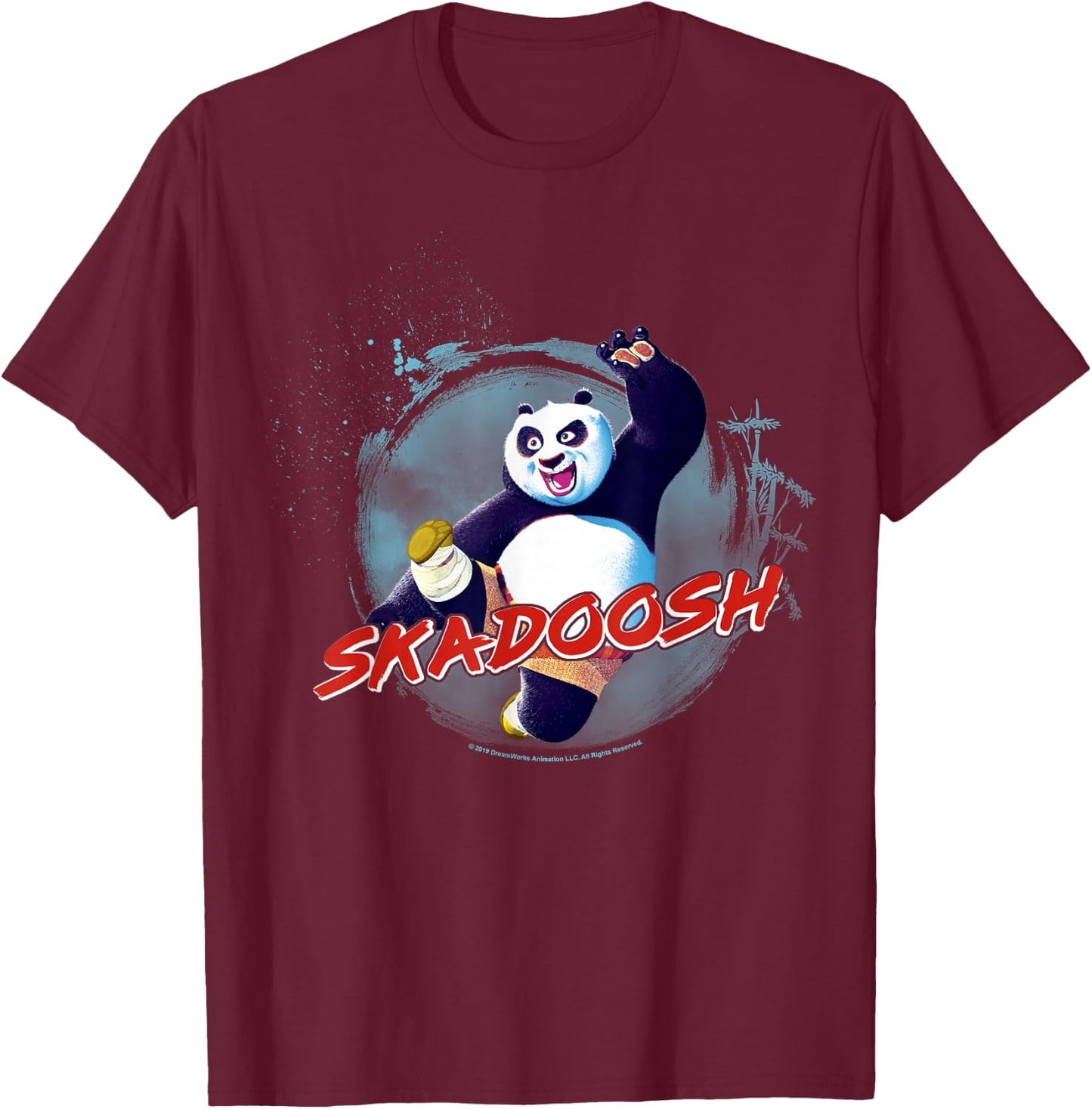 Kung Fu Panda Po Skadoosh Action Pose T-Shirt - T-Shirt | Maroon