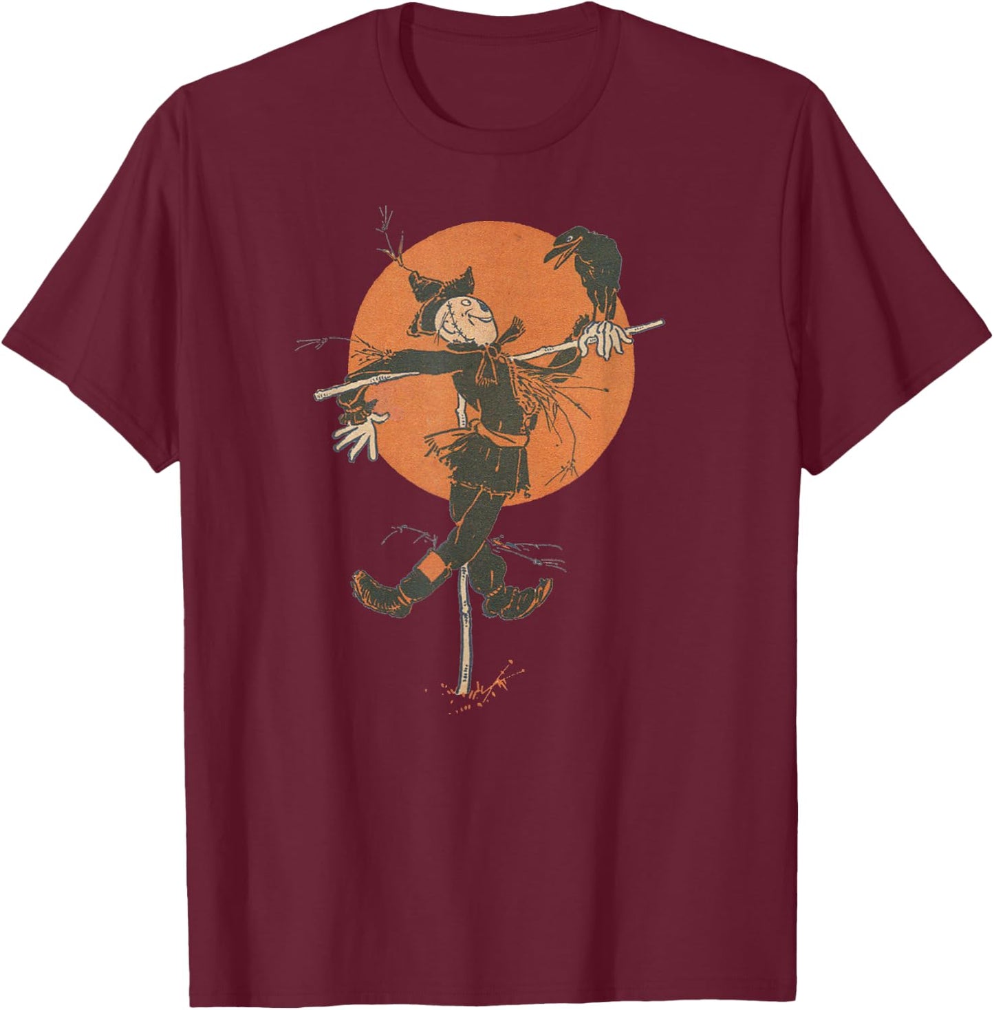 The Wizard of Oz T Shirt Art- Scarecrow Halloween T-Shirt - T-Shirt | Maroon