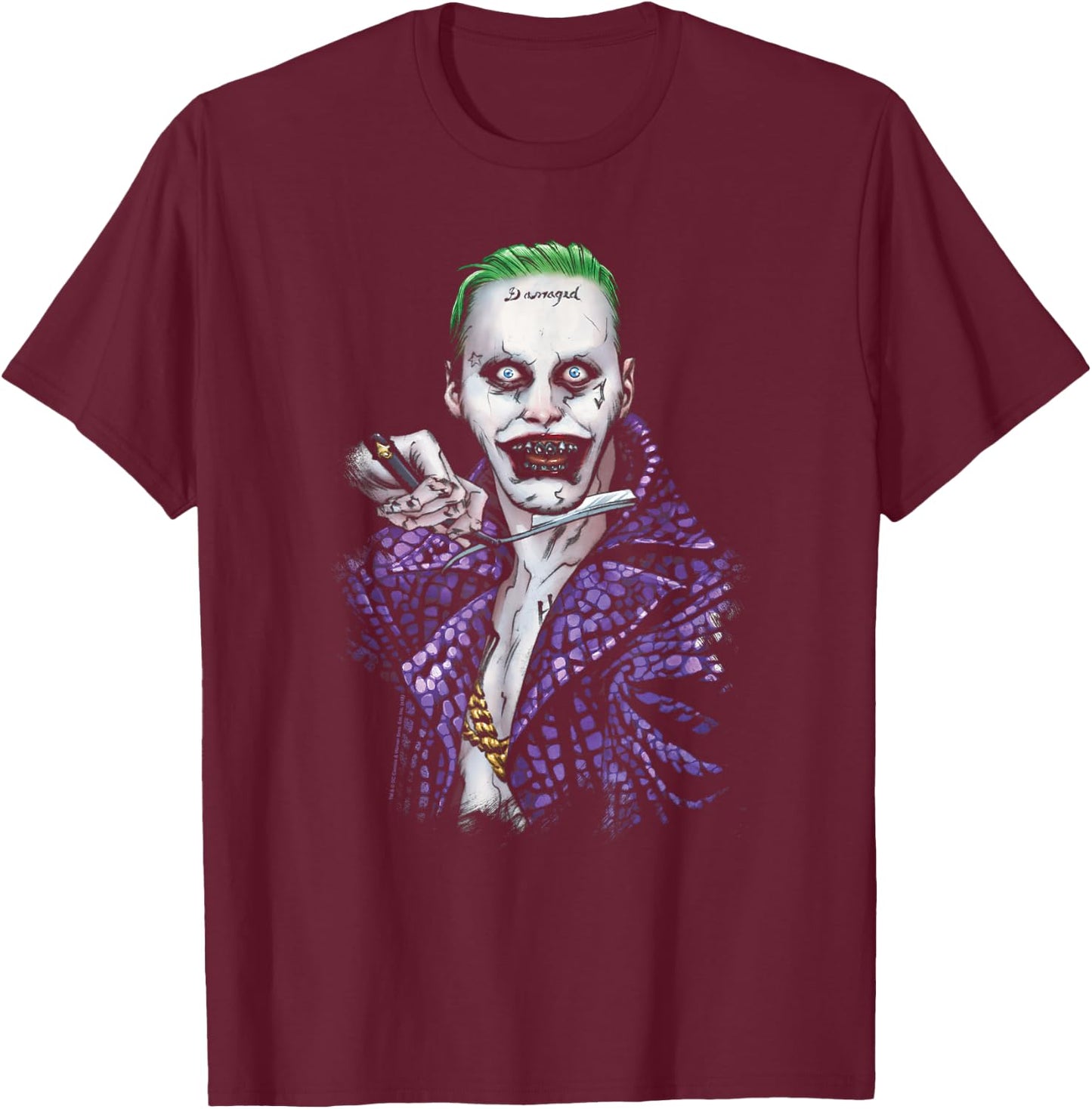 Suicide Squad Joker Blade Black T Shirt T-Shirt - T-Shirt | Maroon