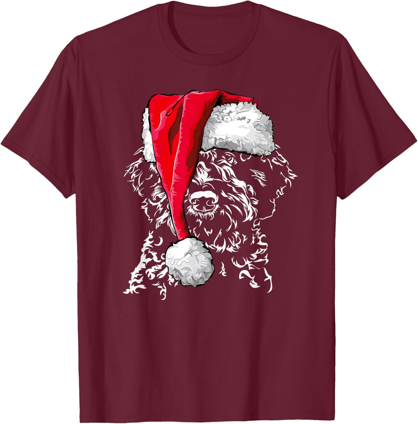 Funny Lagotto Romagnolo Santa Christmas dog mom gift present Women Girls Kids T-Shirt - T-Shirt | Maroon