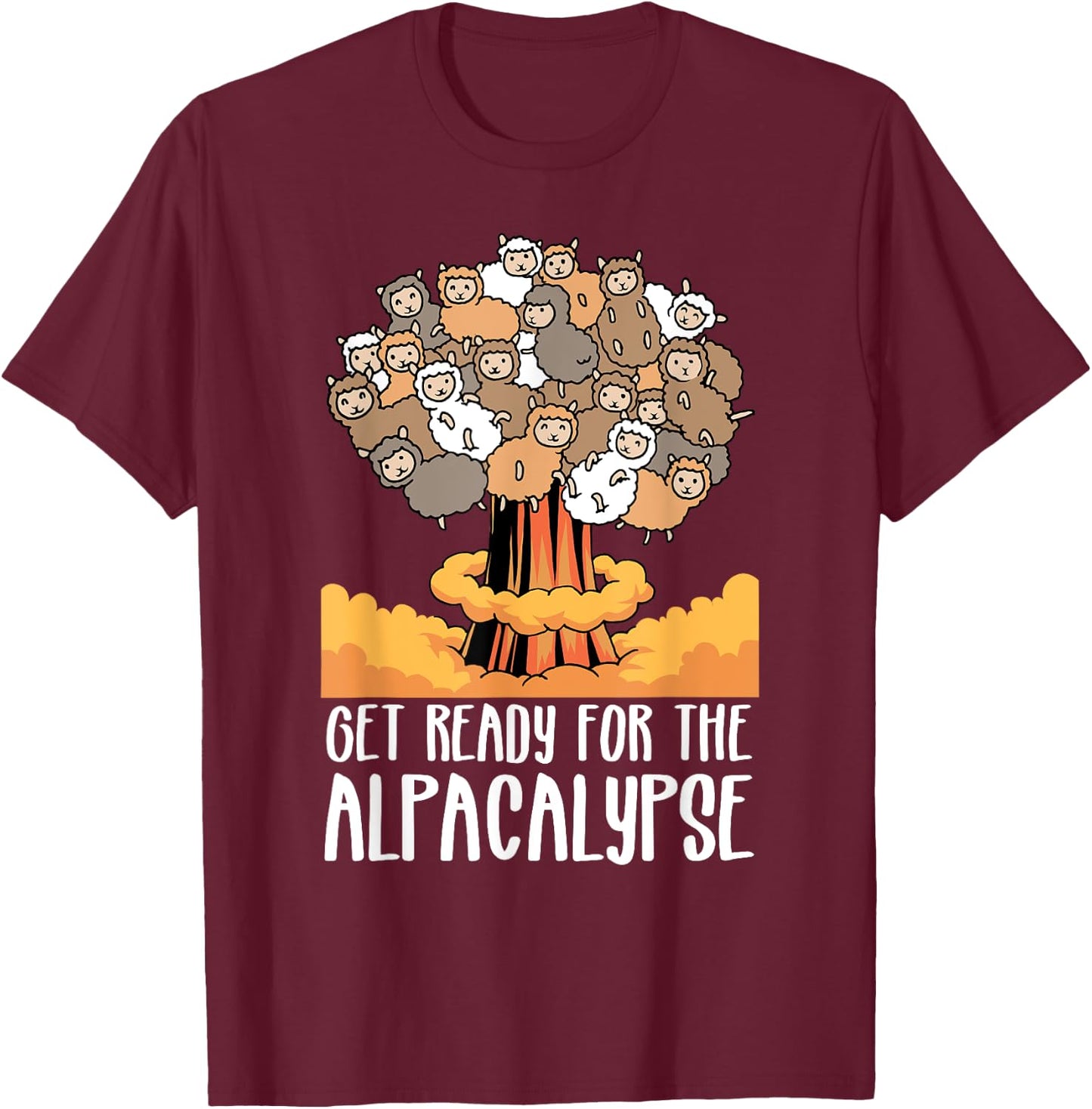 Alpacalypse Funny Alpaca T-Shirt - T-Shirt | Maroon