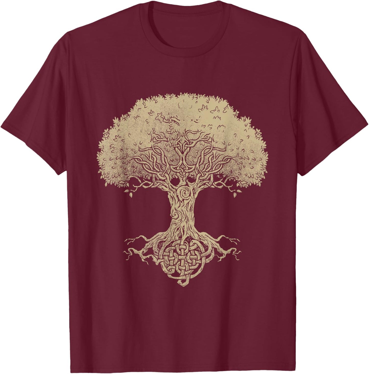 Sacred Tree Roots Celtic Knot Spiritual Celt Irish Mythology T-Shirt - T-Shirt | Maroon