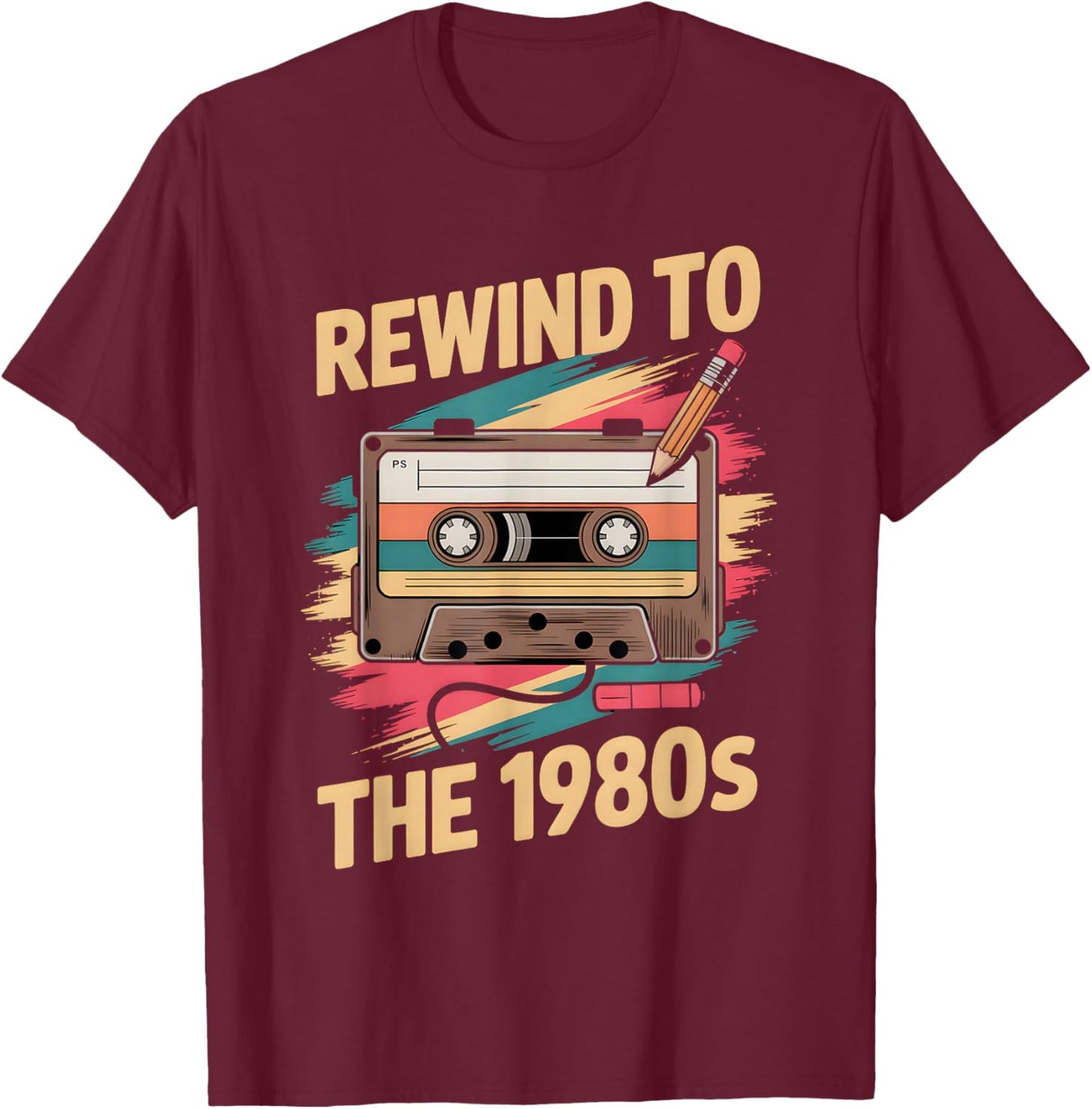 Funny 1980s Retro Cassette Tape 80s Reunion Men Women T-Shirt - T-Shirt | Maroon