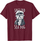 Maritime Dog Salty Old Sea Dog Capitain Nautical T-Shirt - T-Shirt | Maroon