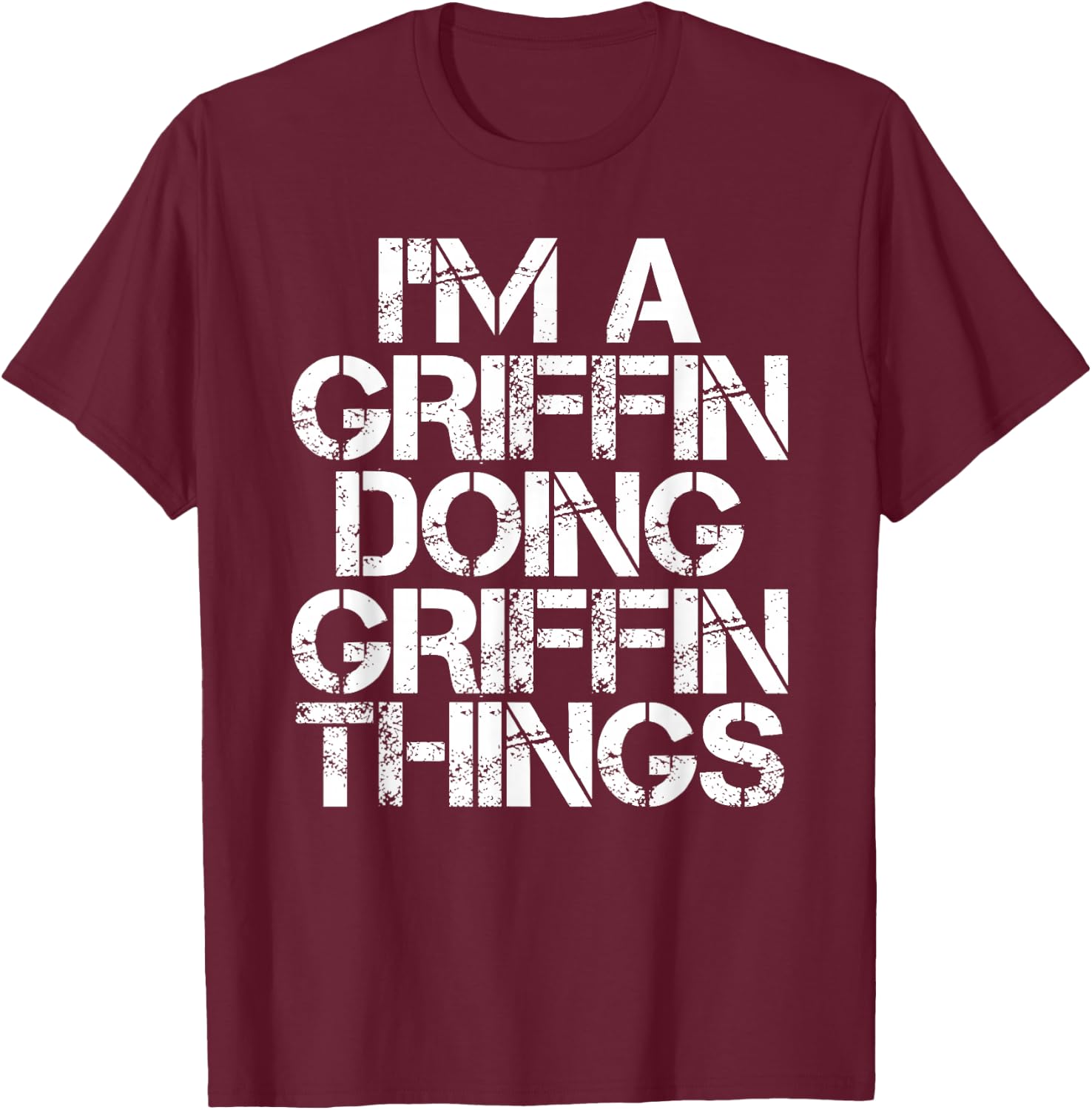 GRIFFIN Funny Surname Family Tree Birthday Reunion Gift T-Shirt - T-Shirt | Maroon