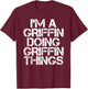 GRIFFIN Funny Surname Family Tree Birthday Reunion Gift T-Shirt - T-Shirt | Maroon
