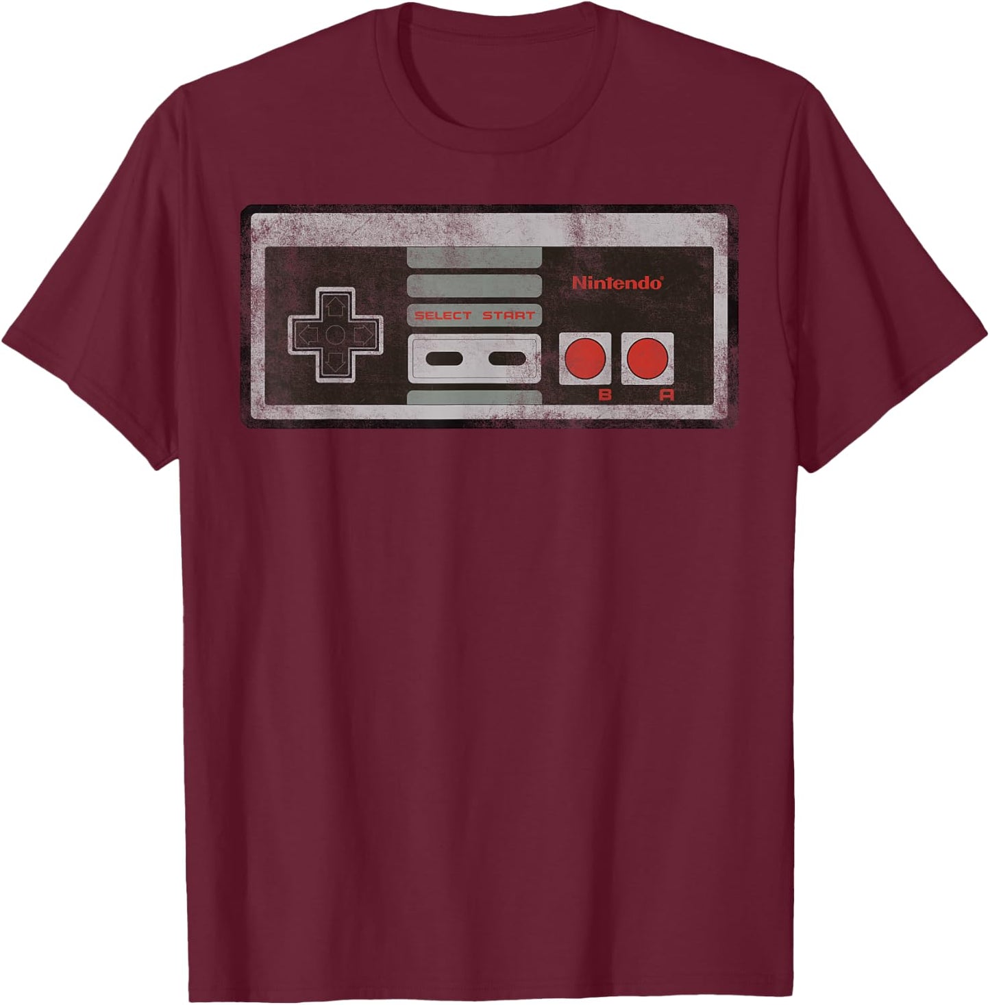 Nintendo NES Controller Retro Vintage T-Shirt - T-Shirt | Maroon
