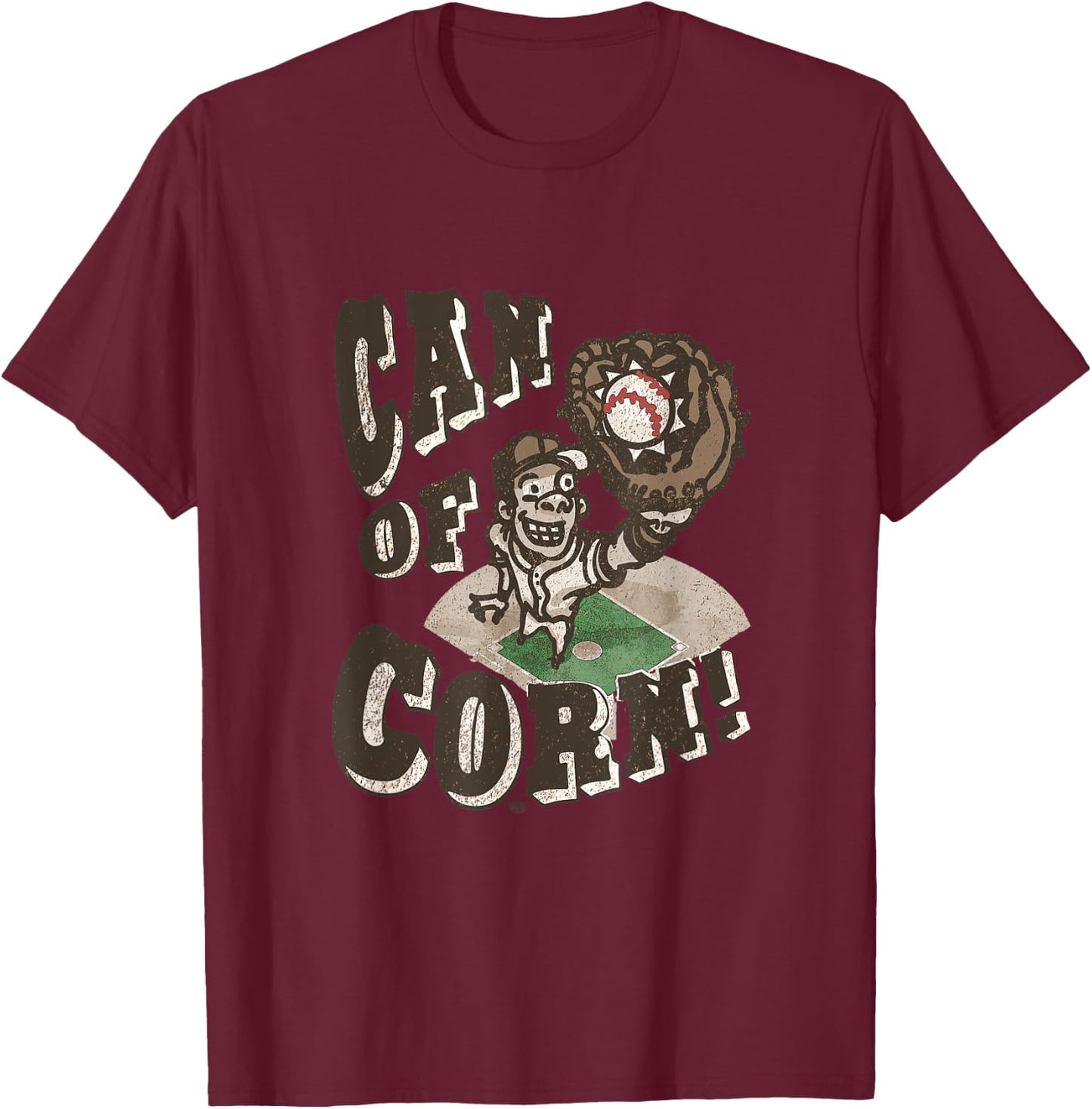 MudgeWare Can of Corn Baseball T-Shirt - T-Shirt | Maroon