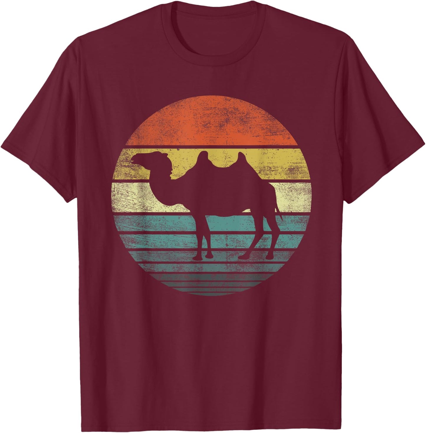 Camel Lover Gifts Retro Vintage Zoo Animal Silhouette T-Shirt - T-Shirt | Maroon