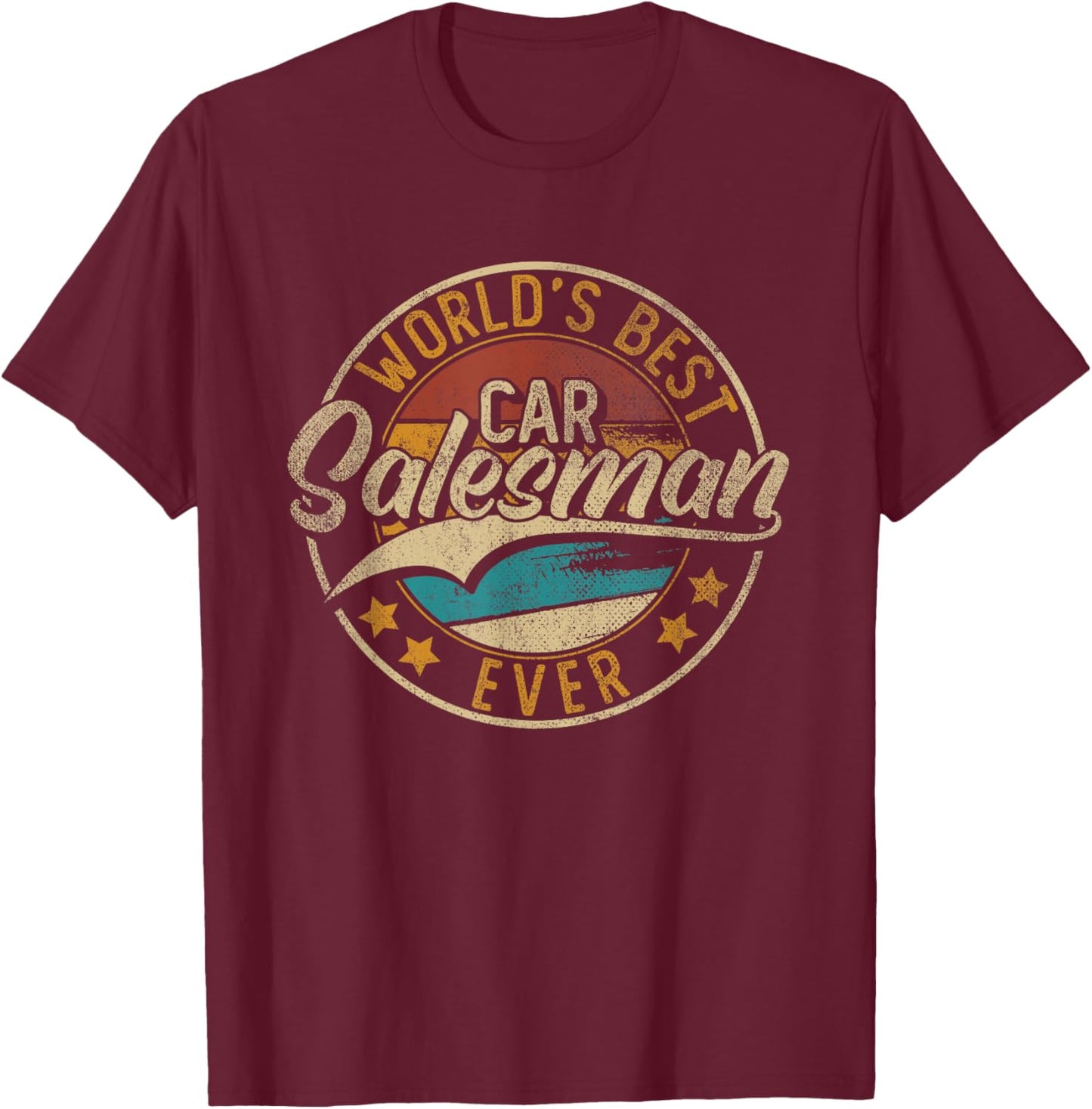 Worlds Best Car Salesman T-Shirt - T-Shirt | Maroon